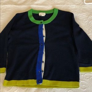 Kate Spade navy color block cardigan